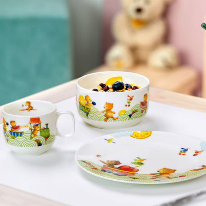 VILLEROY &amp; BOCH Hungry as a Bear Set Bimbo 3 Pezzi Tavola Porcellana