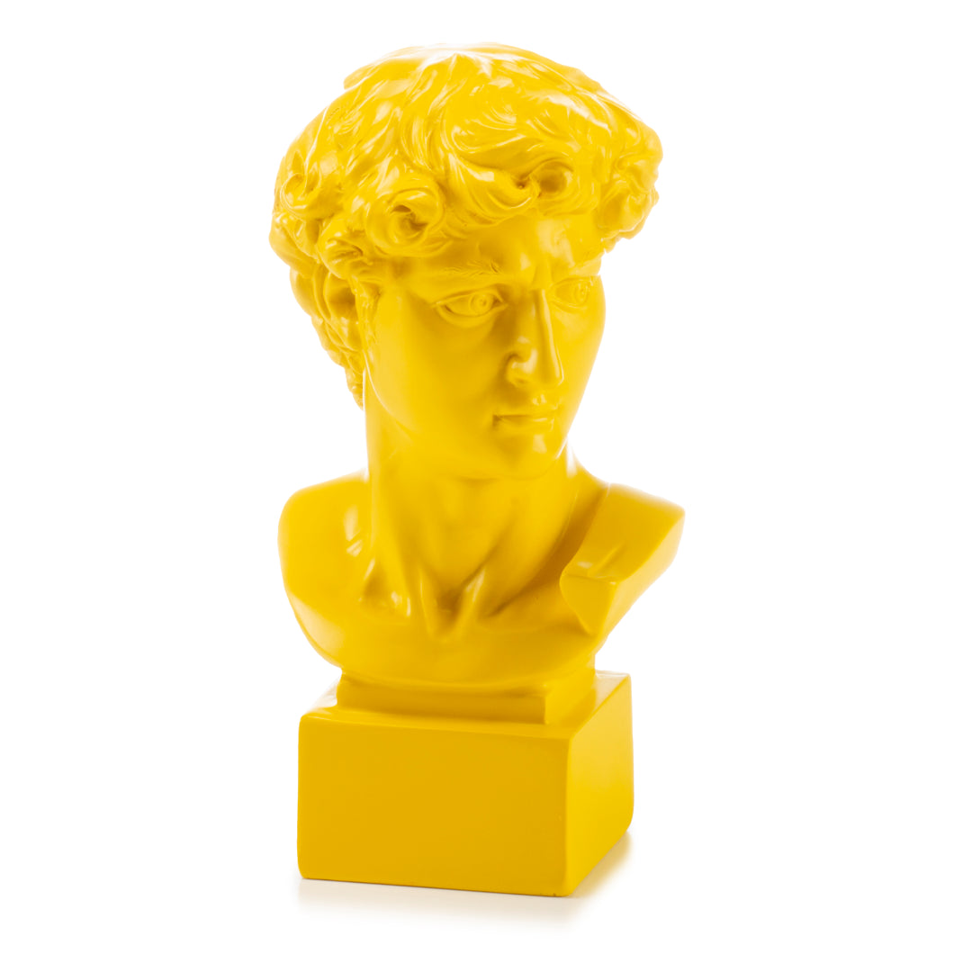 PALAIS ROYAL Bust Sculpture Figure David by Michelangelo Yellow 18cm Resin