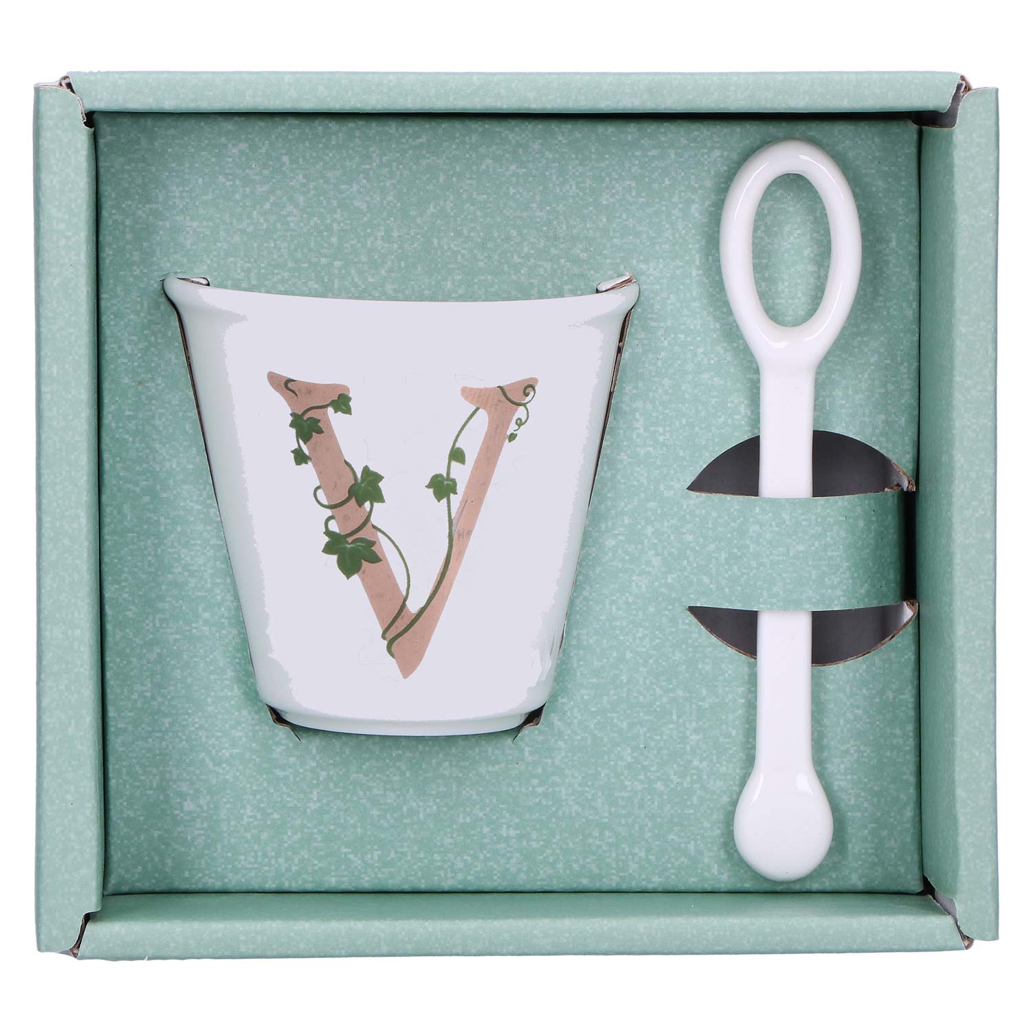 LA PORCELLANA BIANCA - Single &quot;V&quot; glass with 75cc spoon