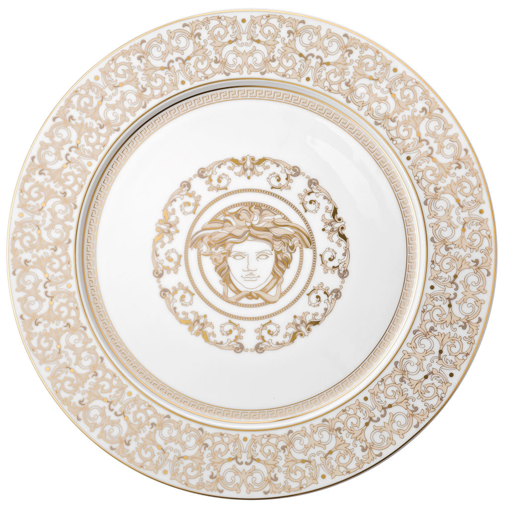 VERSACE Medusa Gala Placeholder Plate 33cm White Gold Porcelain