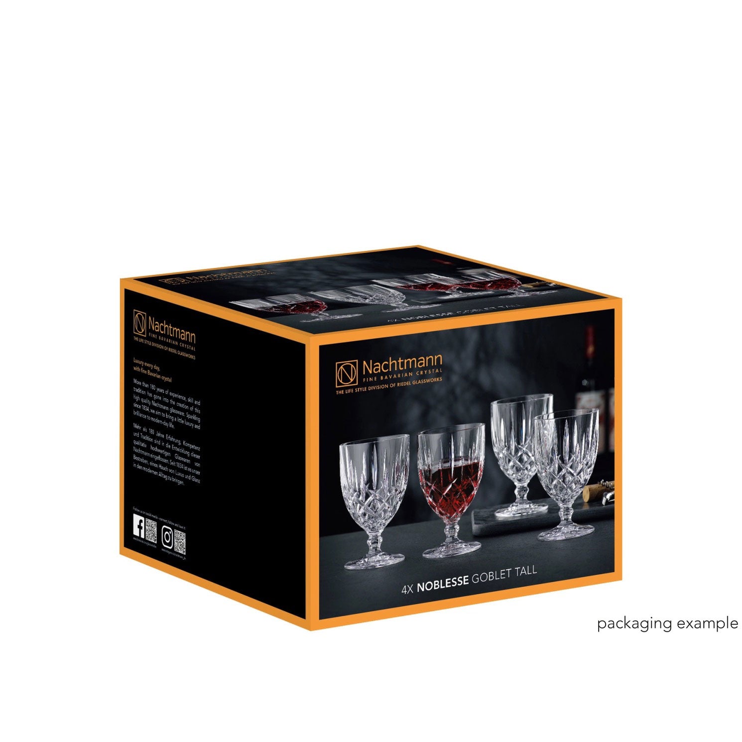 NACHTMANN Noblesse Bicchiere Calice Alto da Vino Set 4 Pezzi 355ml Cristallo