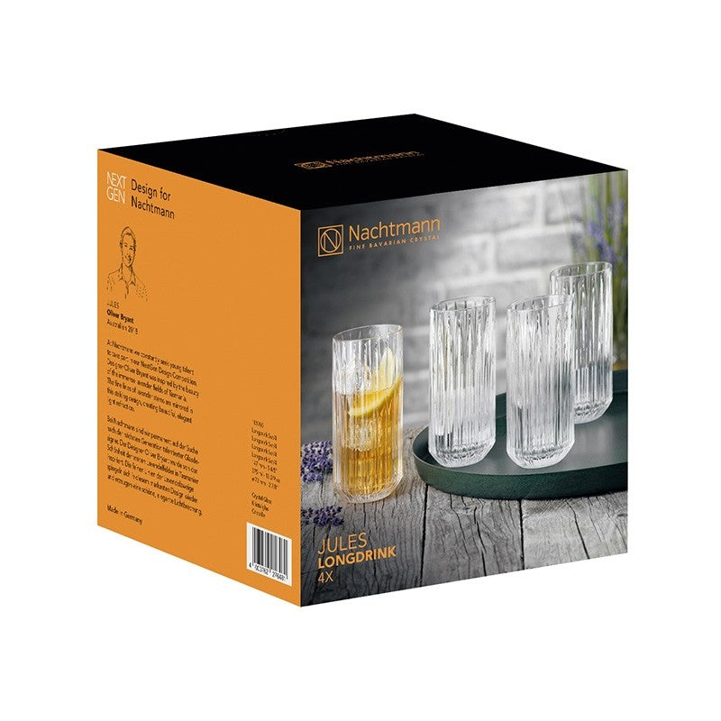 NACHTMANN - Jules Longdrink Cocktail Glass Set 4 Pieces 375ml Crystal