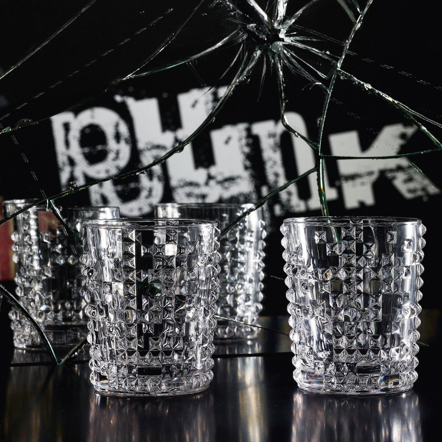 NACHTMANN Punk Whiskey Tumbler Glass Set 4 Pieces 330ml Crystal