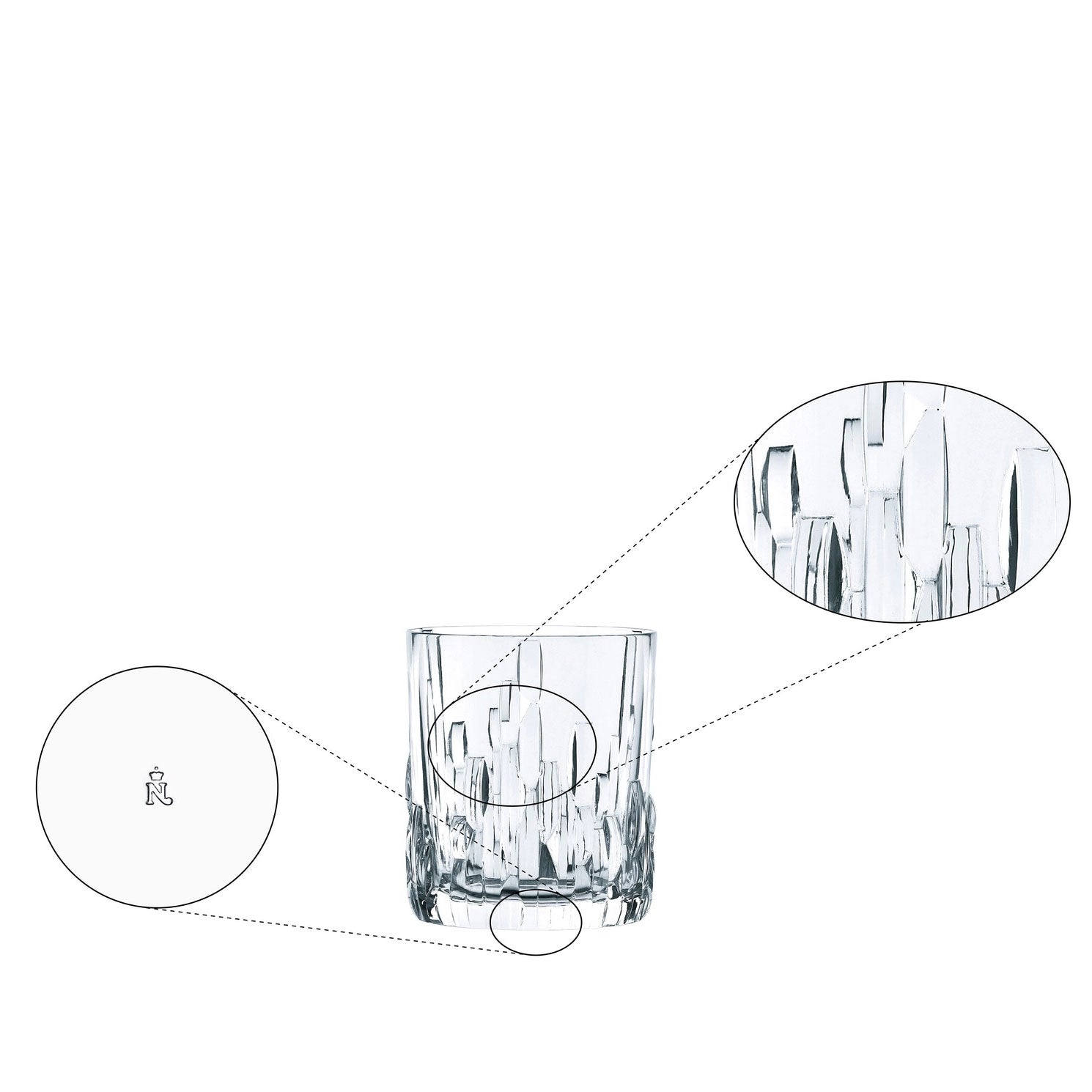 NACHTMANN Shu Fa Whiskey Tumbler Glass Set 4 Pieces 330ml Crystal