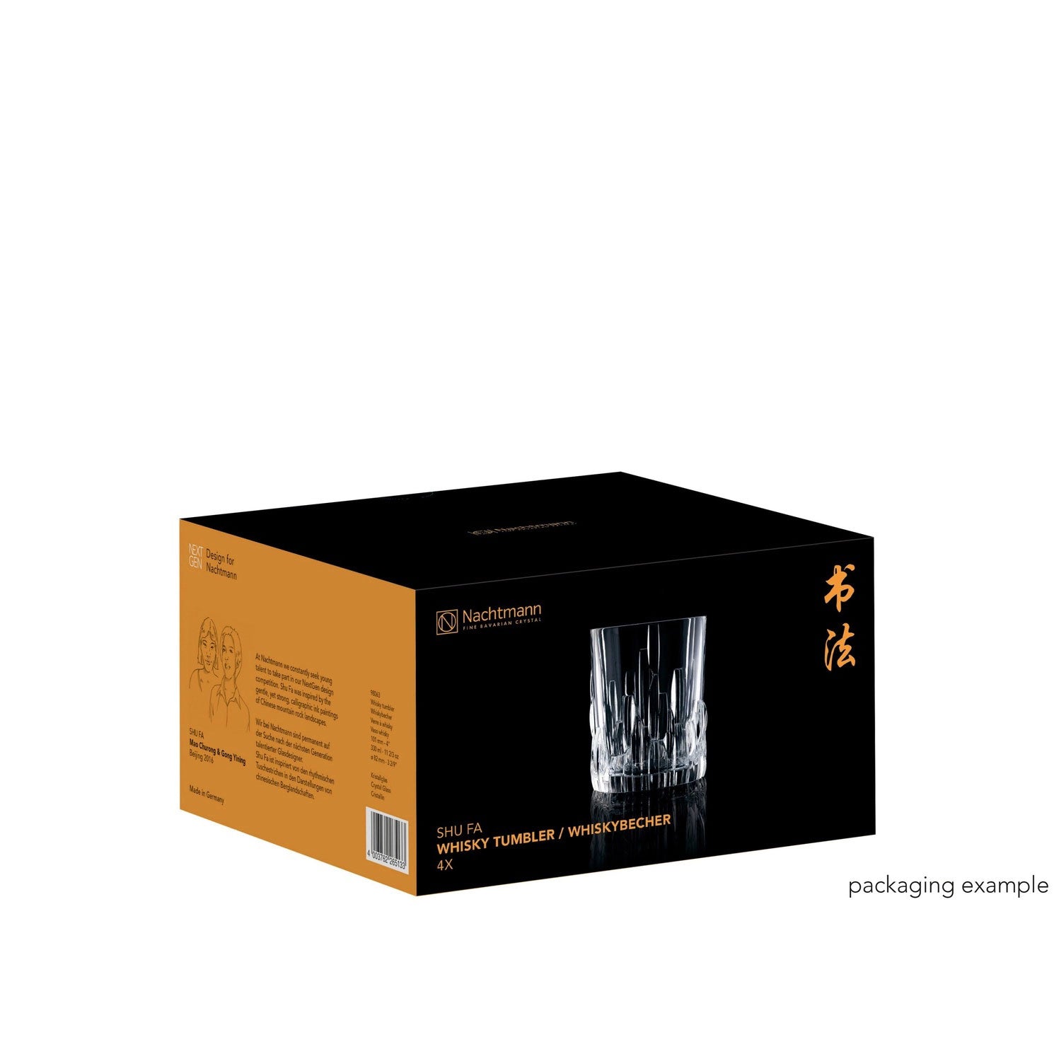 NACHTMANN Shu Fa Whiskey Tumbler Glass Set 4 Pieces 330ml Crystal