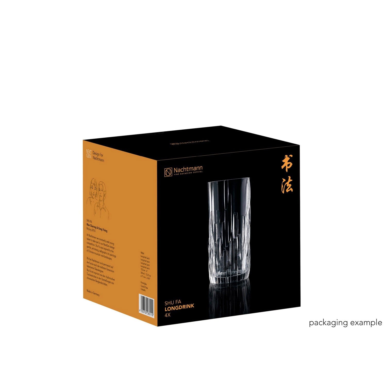 NACHTMANN Shu Fa Glass Tall Longdrink Glass Set 4 Pieces 360ml Crystal