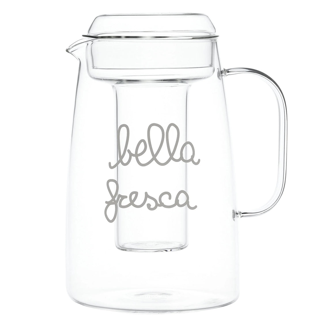 SIMPLE DAY Bella Fresca Glass Jug Carafe with Ice Bucket 2 Liters