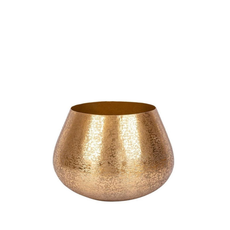 BIZZOTTO Large Vase Holder Varanasi in Aluminum 42x31cm Gold