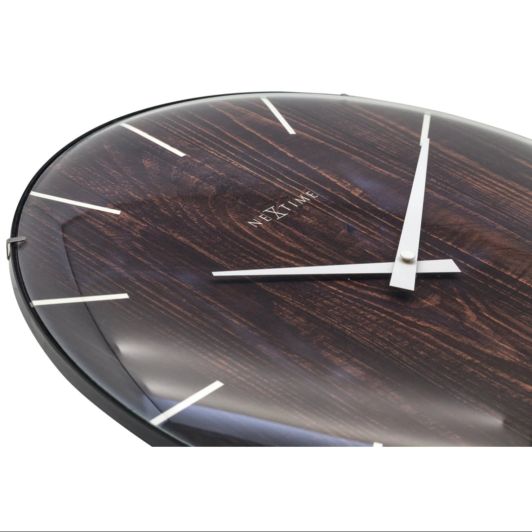 NEXTIME - Orologio da Parete Edge Wood Dome Scuro 35cm