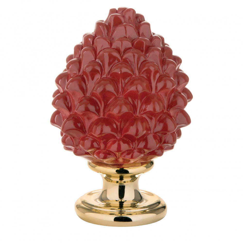 BONGELLI PREZIOSI Sicilian Pinecone Decoration 17cm Red Gold Marmorino