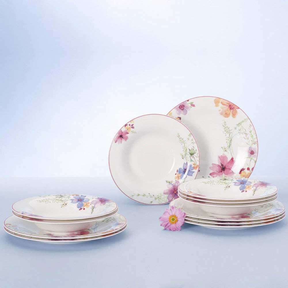 VILLEROY &amp; BOCH - Mariefleur Servizio Tavola Piatti 12 Pezzi 6x Piatto Fondo 6x Piatto Piano