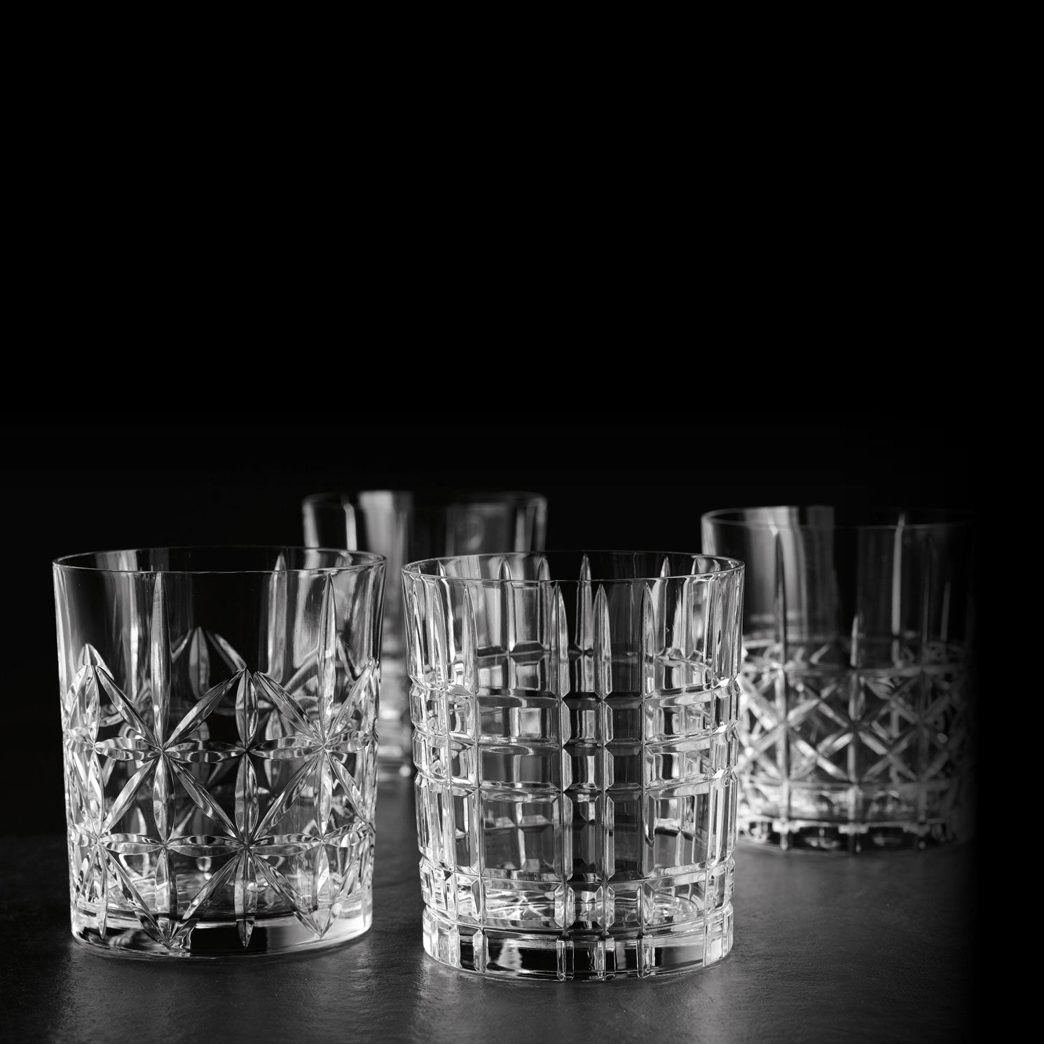 NACHTMANN Highland Whiskey Tumbler Glass Set 4 Pieces 345ml Crystal