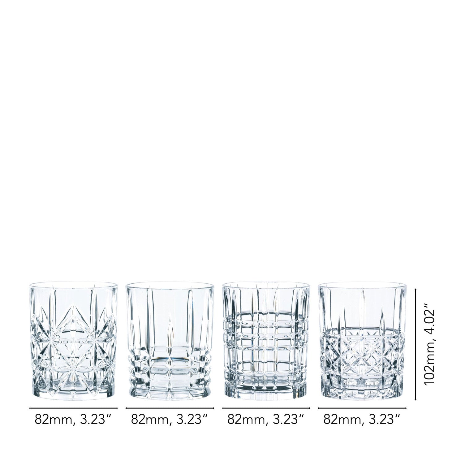 NACHTMANN Highland Bicchiere Tumbler da Whisky Set 4 Pezzi 345ml Cristallo