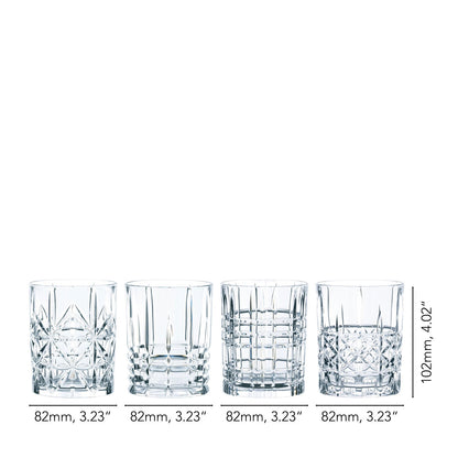 NACHTMANN Highland Whiskey Tumbler Glass Set 4 Pieces 345ml Crystal