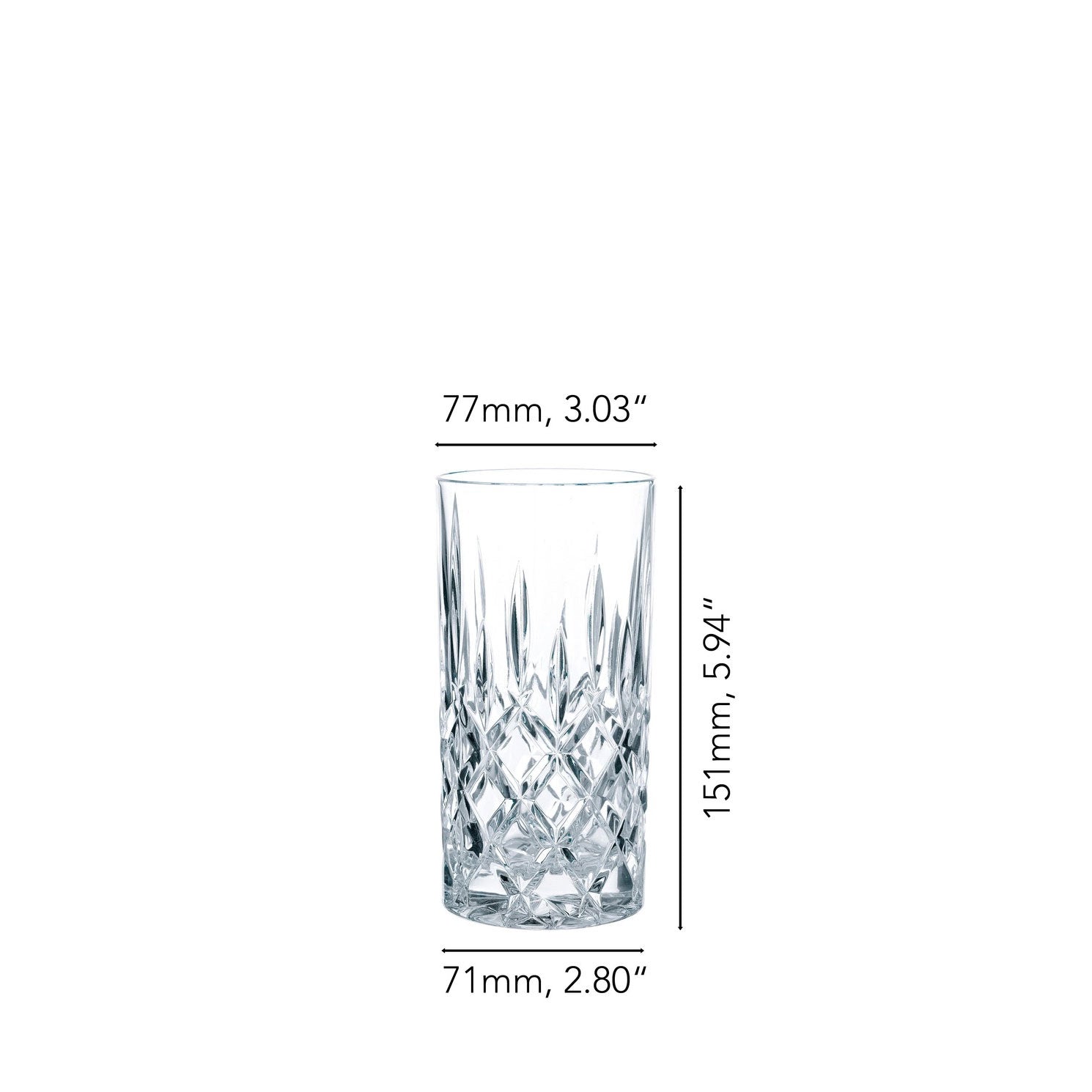 NACHTMANN Noblesse Tall Longdrink Glass Set 4 Pieces 395ml Crystal