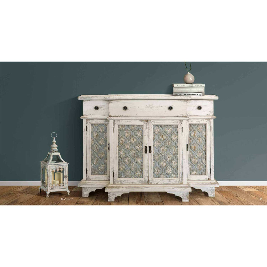 BRANDANI - Credenza Madia Mobile Intarsio Legno di Abete 124x99cm 53010