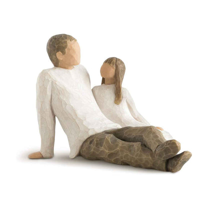 WILLOW TREE Figurina Statuina Padre e Figlia 11,5cm Resina