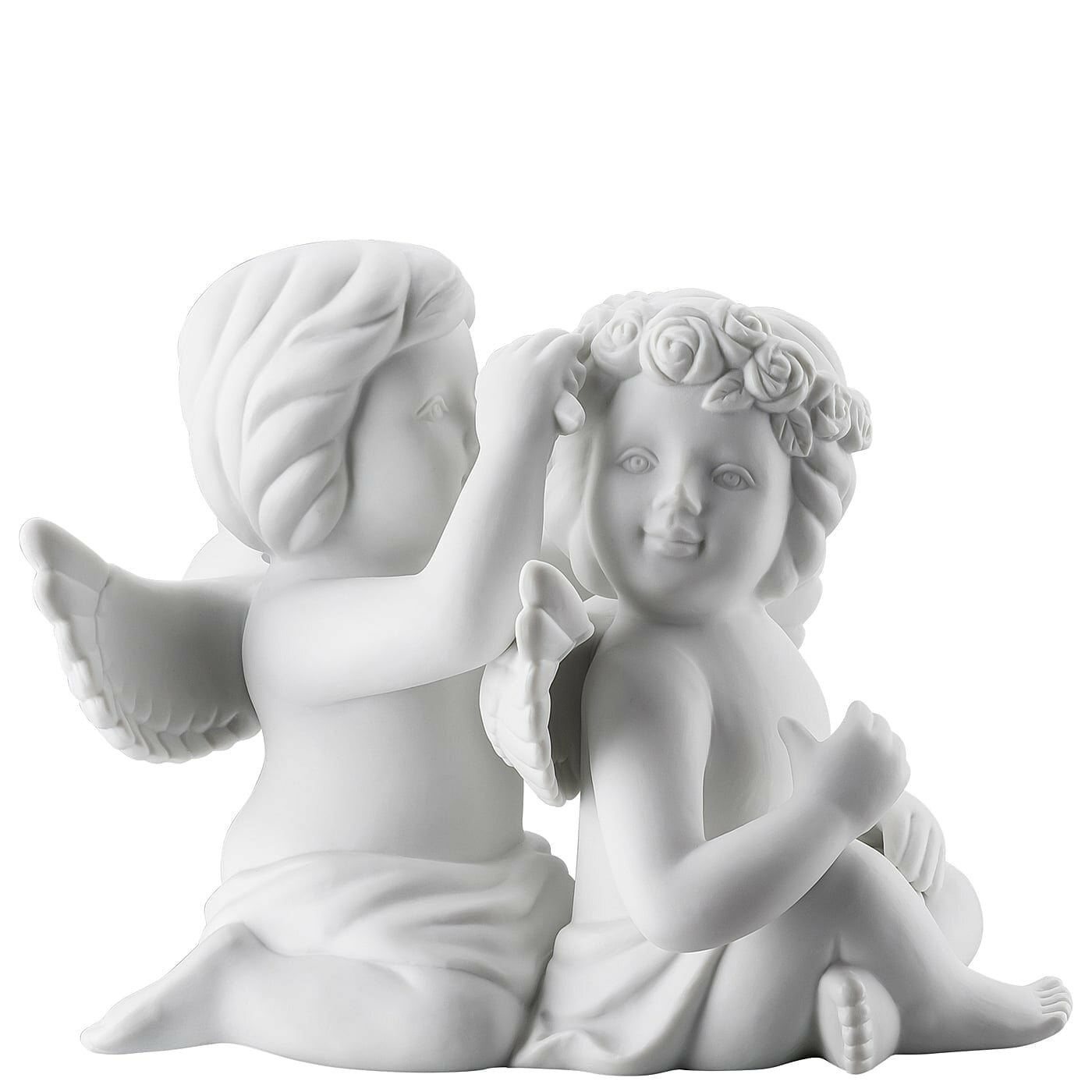 ROSENTHAL - Figurine Couple of Angels with Flowers 12.5cm Porcelain