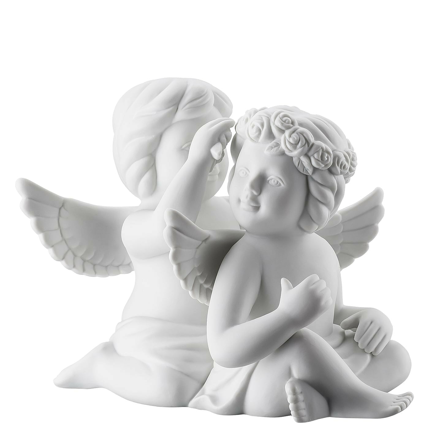 ROSENTHAL - Figurine Couple of Angels with Flowers 12.5cm Porcelain