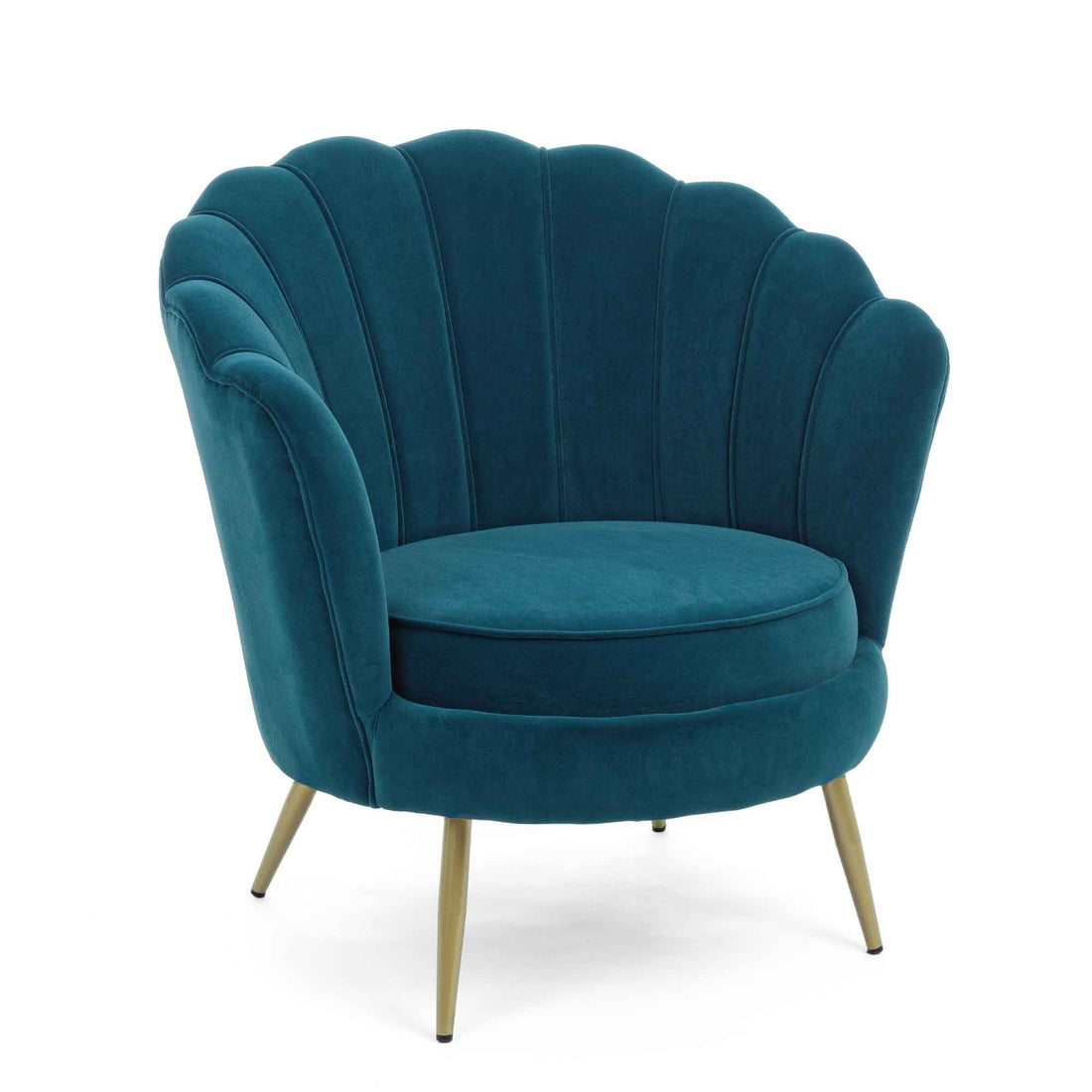 BIZZOTTO Armchair Giliola Peacock Blue Velvet Gold Legs 80x76x84cm 0743682