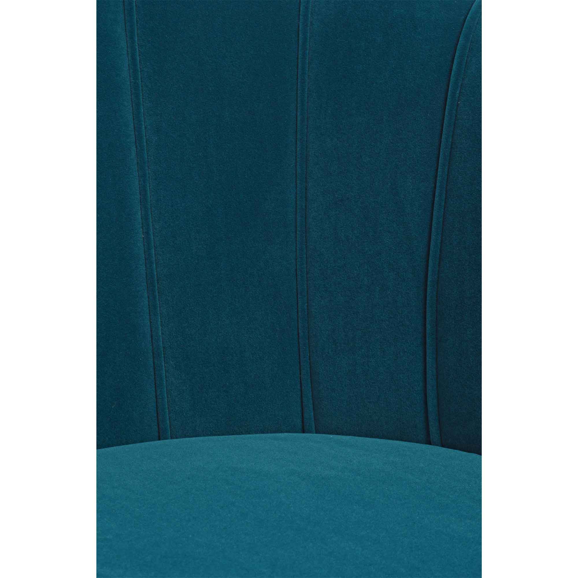 BIZZOTTO Poltrona Giliola Blu Pavone Velluto Gambe Oro 80x76x84cm 0743682