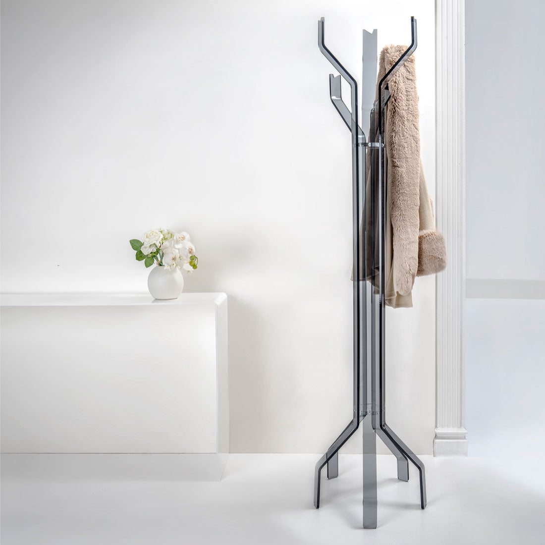 iPLEX Pentadress Coat Hanger in Gray Smoked Plexiglass 180cm Made in Italy