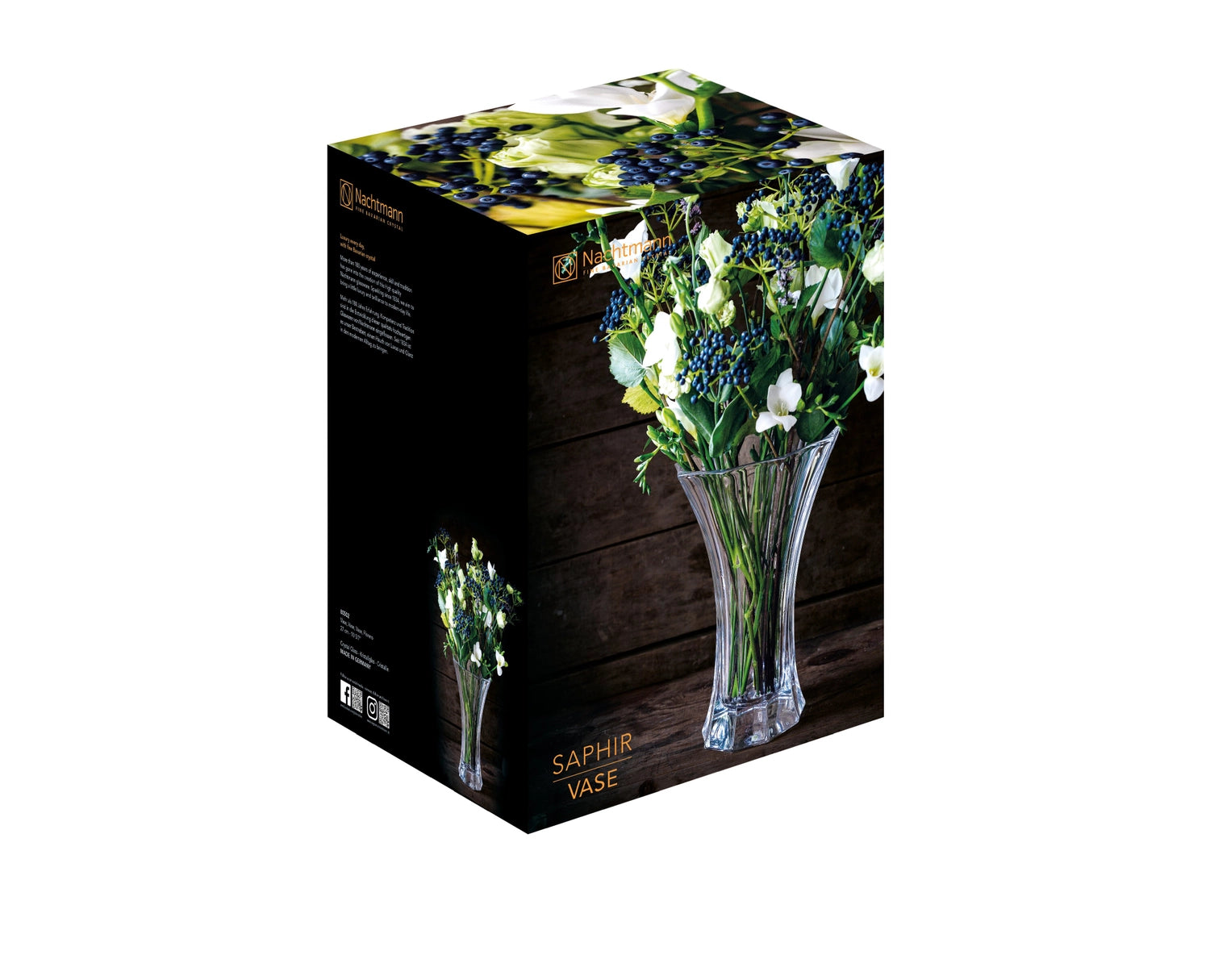 NACHTMANN Saphir Crystal Flower Vase 27cm