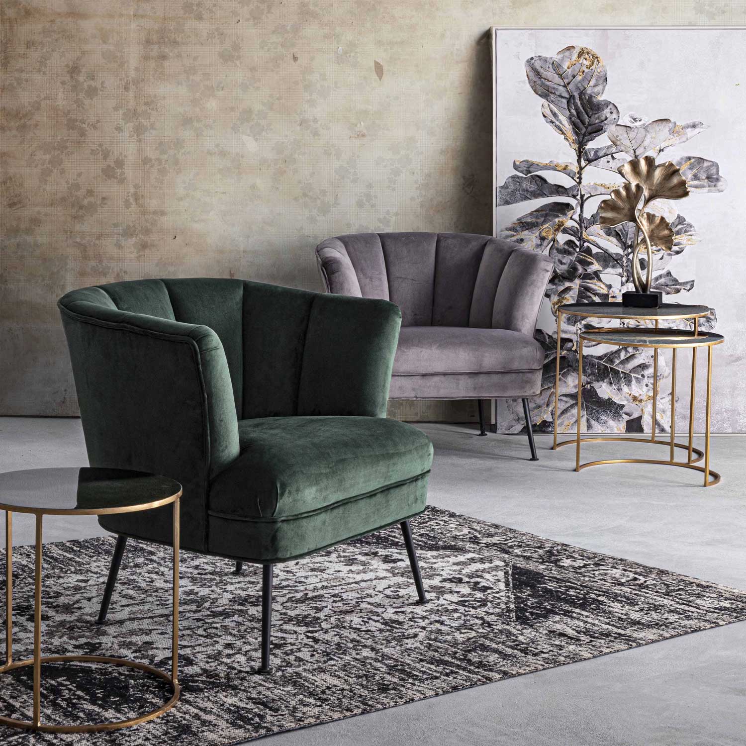 BIZZOTTO - Odilon Green Velvet Armchair Living Room 0748146