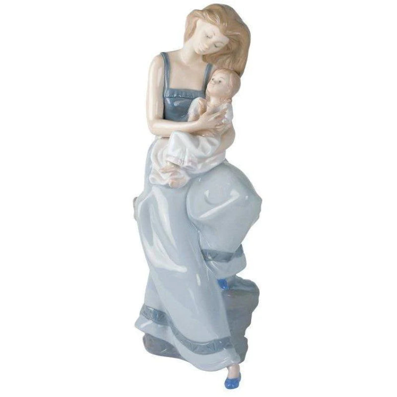 NAO Statue Figurine Mother with Little Girl Porcelain 37x21cm