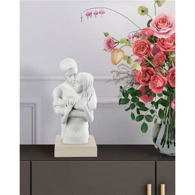 BONGELLI PREZIOSI - Figura Statua Coppia Sentimenti Bianca Nocciola 27cm