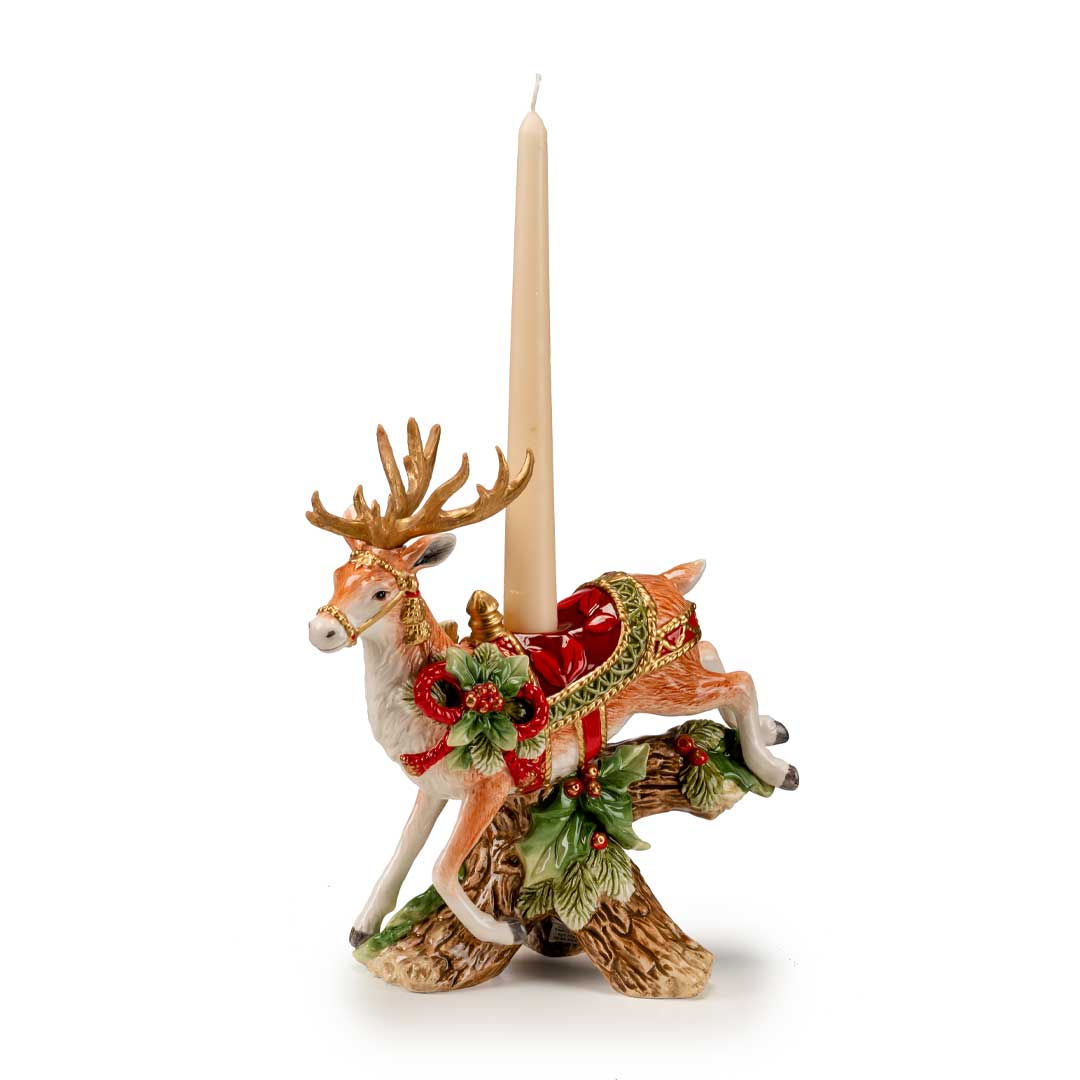 FITZ &amp;amp; FLOYD - Figure Decoration Reindeer Candle Holder 30x20cm Porcelain Christmas