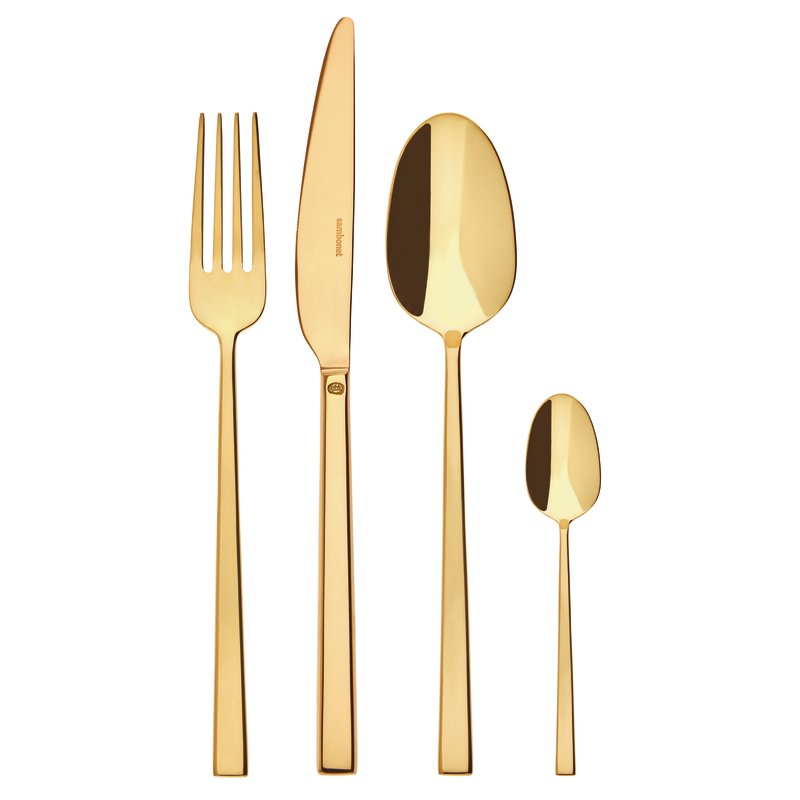 Set 24 posate oro in acciaio inox