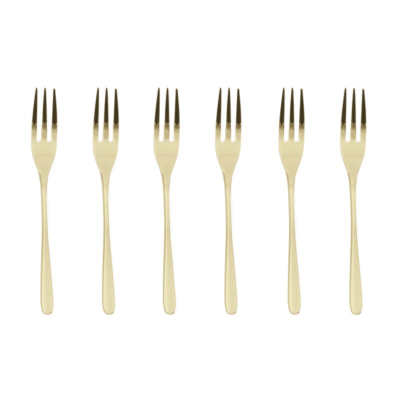 SAMBONET - Taste Champagne Cutlery Dessert Forks 6 Pieces PVD Stainless Steel 52553PA5