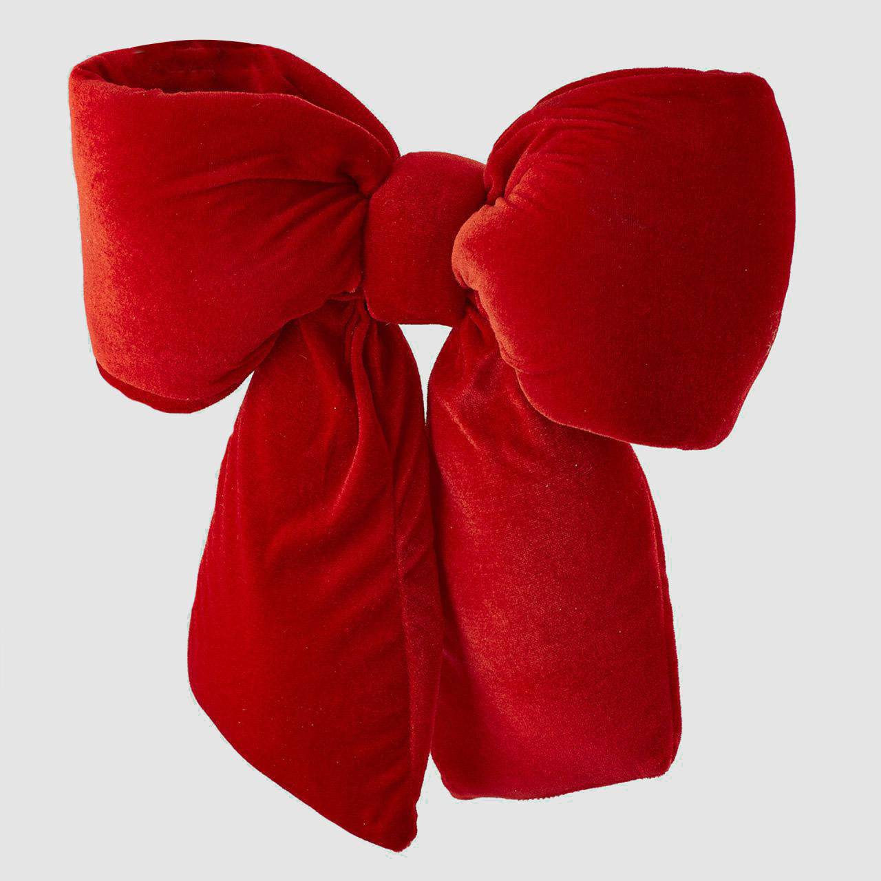 EDG Enzo De Gasperi Large Padded Bow Christmas Decoration Velvet Christmas Decoration 40x48cm Red