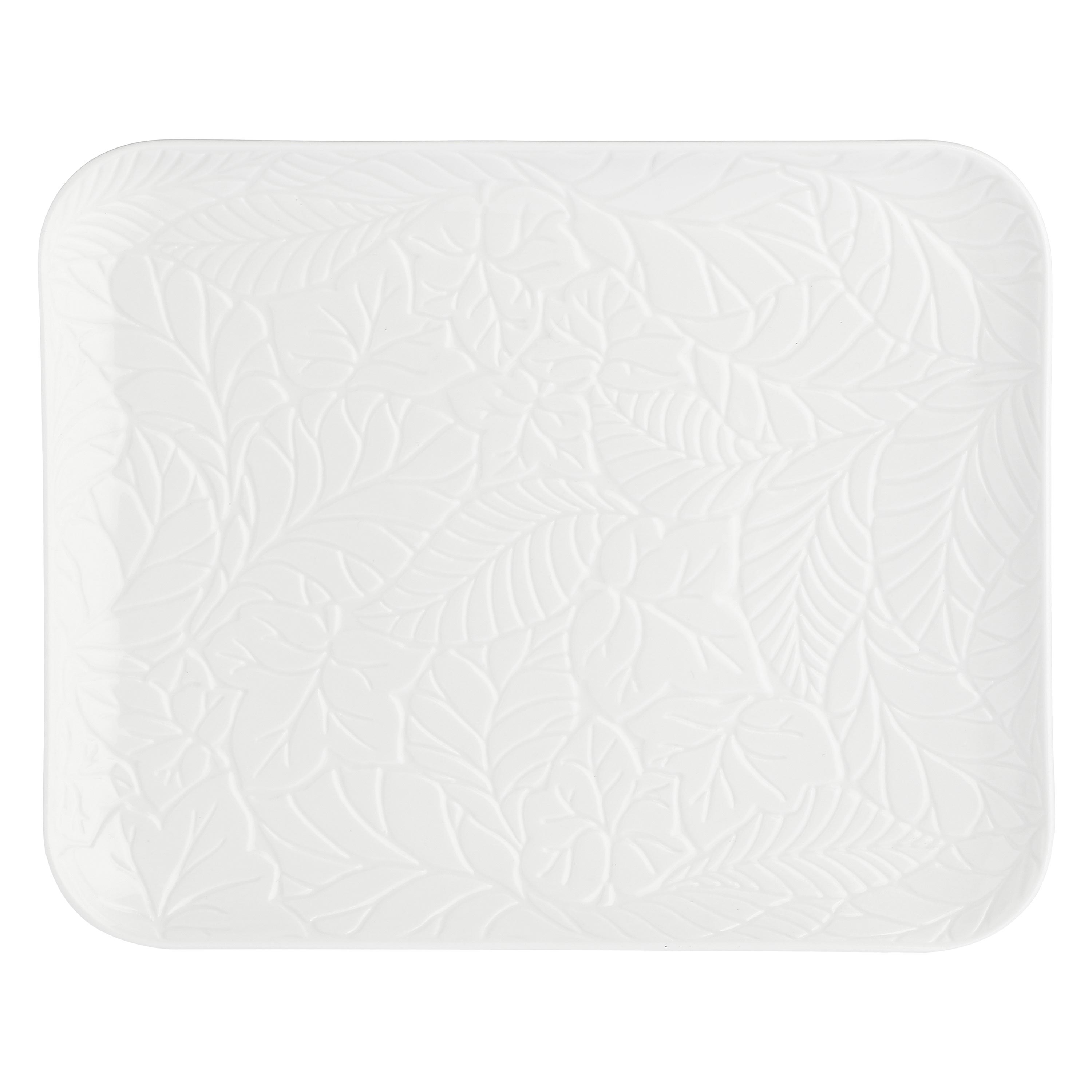 LA PORCELAINA BIANCA Bosco Rectangular Tray 24.5x20cm White