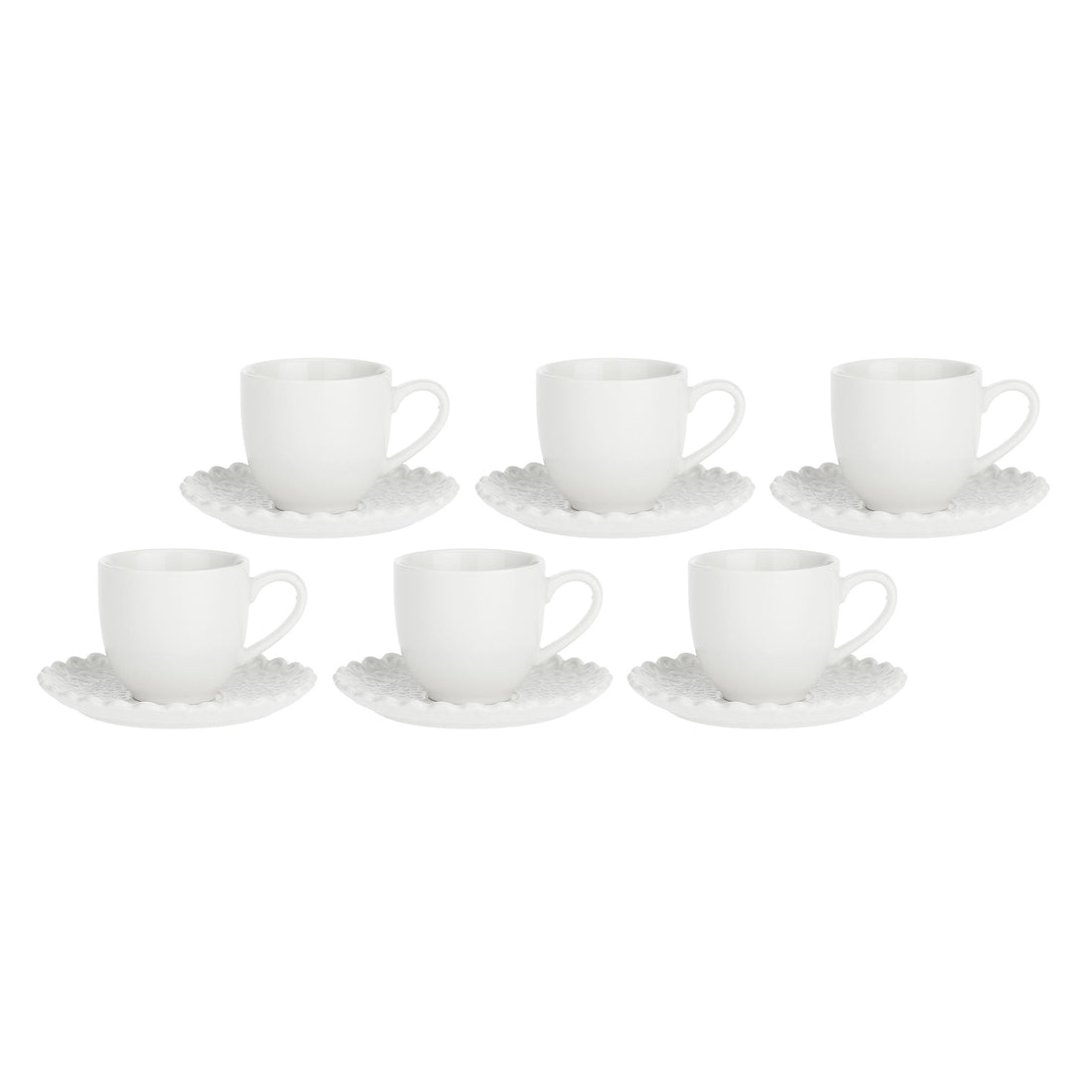 LA PORCELLANA BIANCA Momenti Set 6 Pieces Coffee Cup with Saucer 85ml White