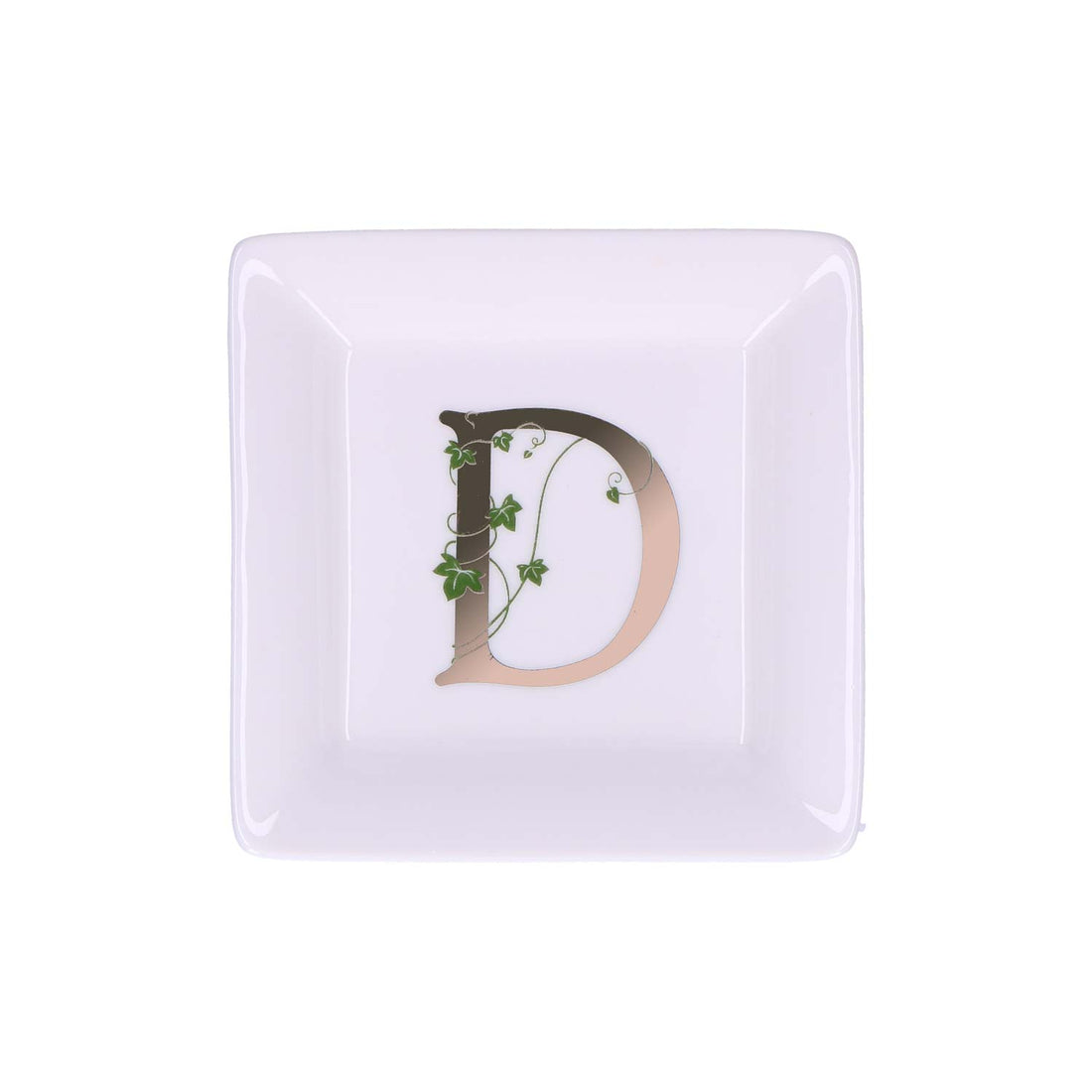 LA PORCELAINA BIANCA - Adorato Square Saucer Letter &quot;D&quot; 10cm