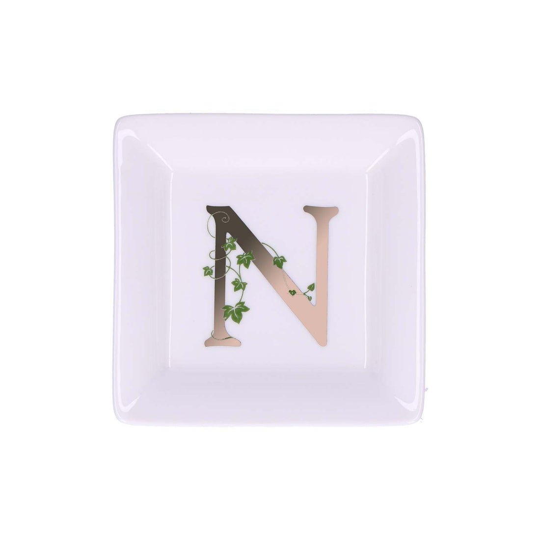 LA PORCELAINA BIANCA - Adorato Square Saucer Letter &quot;N&quot; 10cm