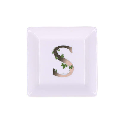 LA PORCELAINA BIANCA - Adorato Square Saucer Letter &quot;S&quot; 10cm