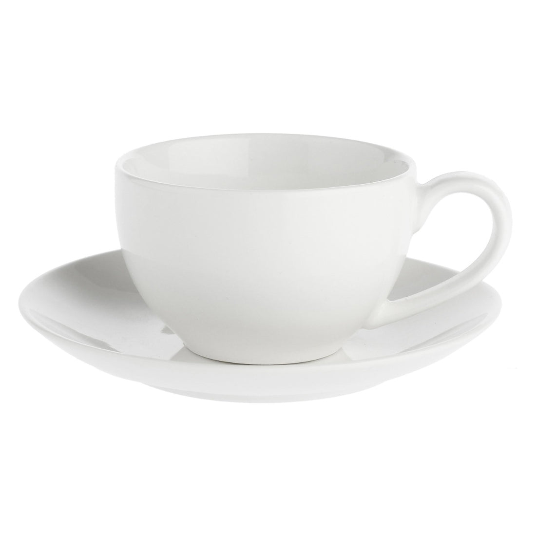 LA PORCELLANA BIANCA Essenziale Tazza Colazione Cappuccino con Piattino 350ml Bianco