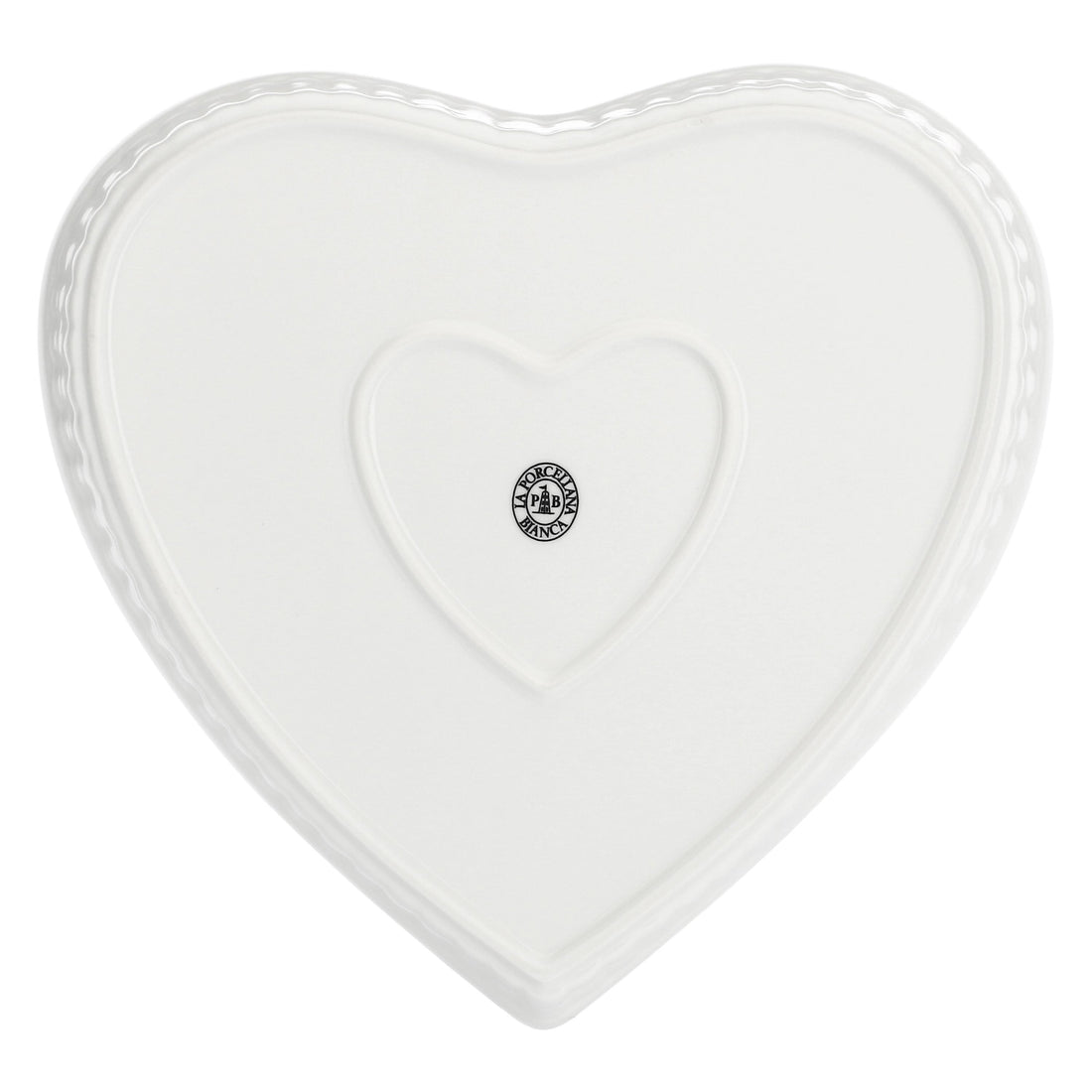 LA PORCELAINA BIANCA Cupido Heart Pan 25x24cm White Porcelain