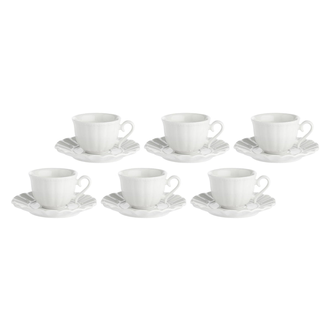 LA PORCELLANA BIANCA - Ducale Set 6 Pieces Coffee Cup and Saucer 80ml