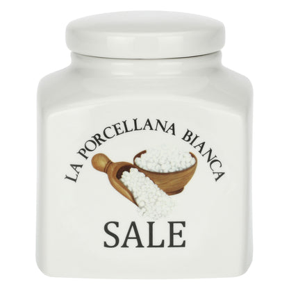 LA PORCELANA BIANCA - Preserve Deco Salt Container Jar 1.1L