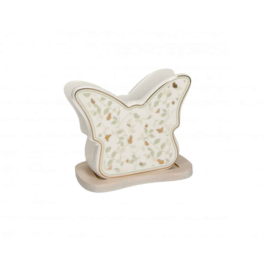 BRANDANI - Golden Wings Porcelain Butterfly Napkin Holder