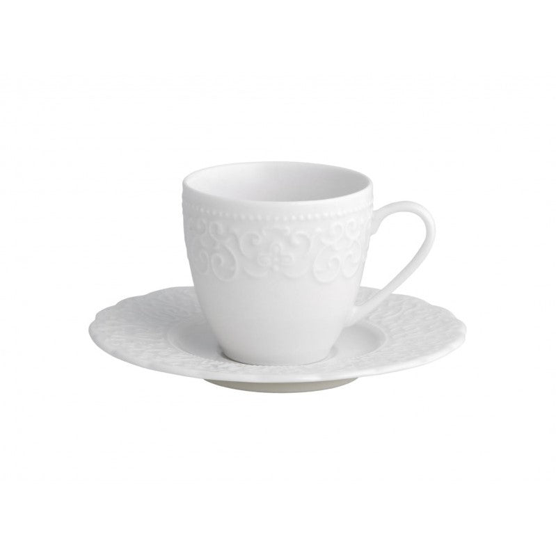 BRANDANI Gran Gala Set 6 Pezzi Tazzina Tazza Caffè c/Piattino Porcellana