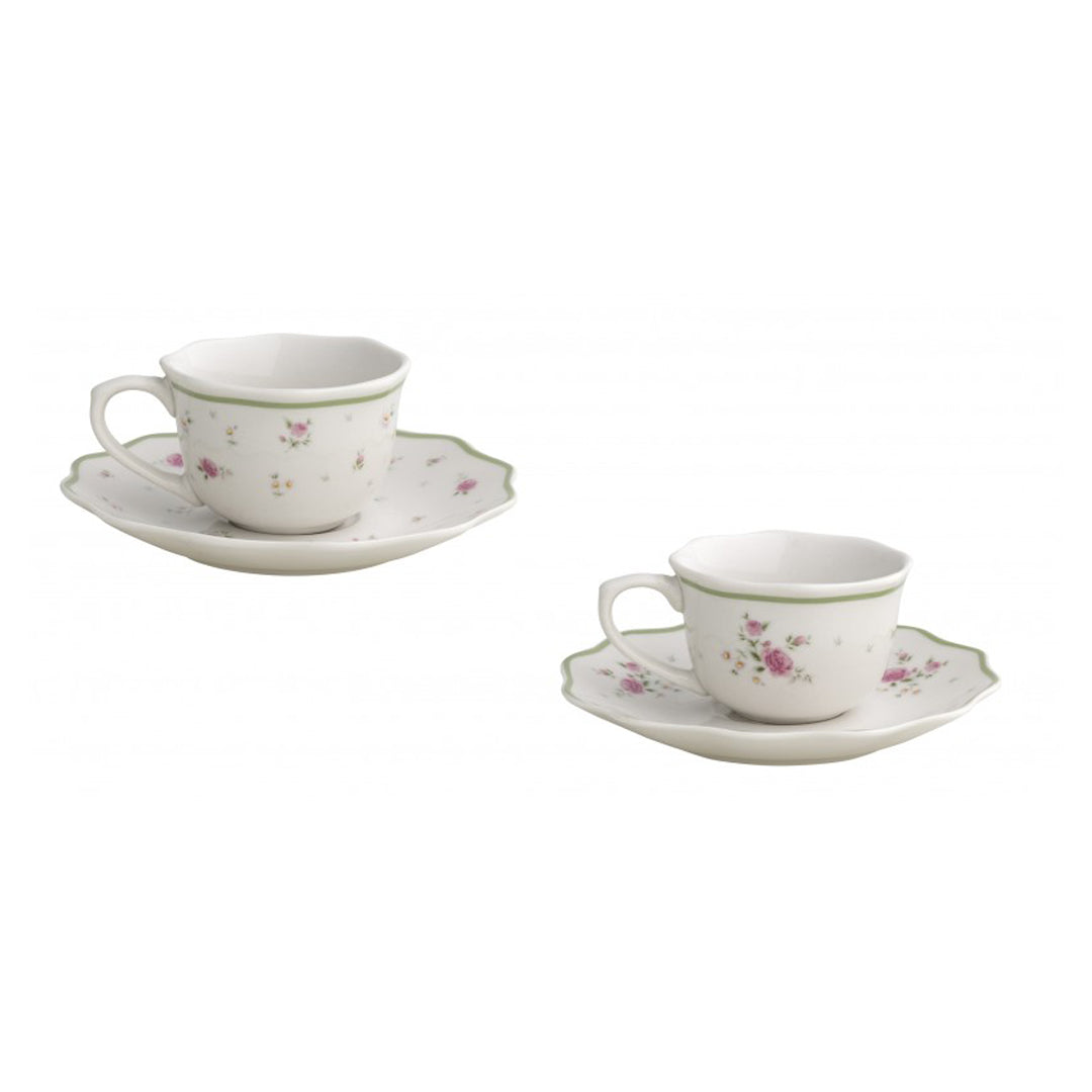 BRANDANI - Set 2 Pezzi Tazza Tazzina Caffè Nonna Rosa