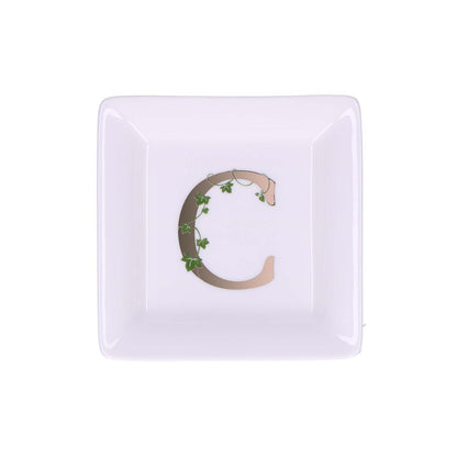 LA PORCELAINA BIANCA - Adorato Square Saucer Letter &quot;C&quot; 10cm