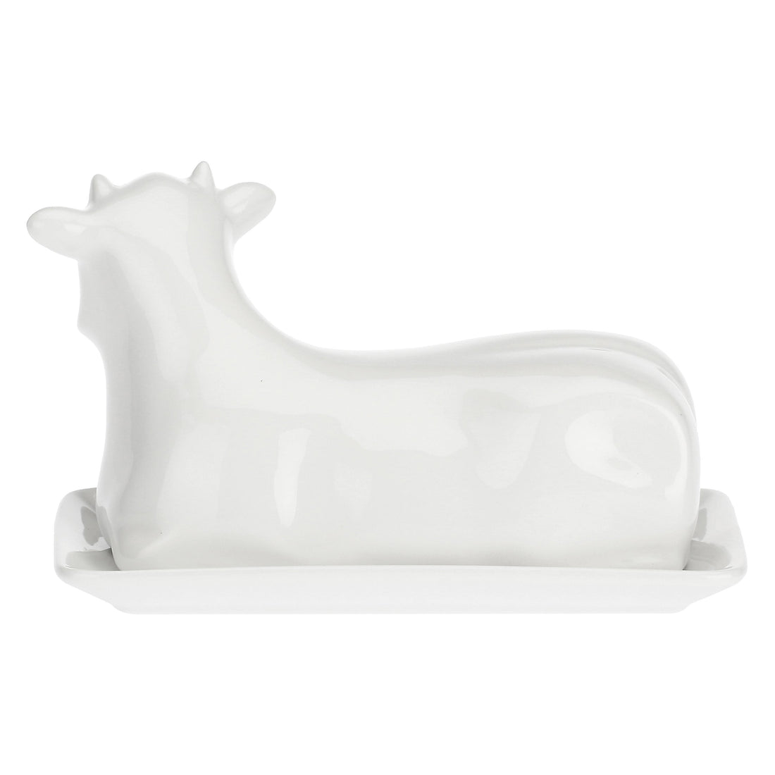 LA PORCELLANA BIANCA Mucchine Burriera Mucca 11x19cm Bianco Porcellana