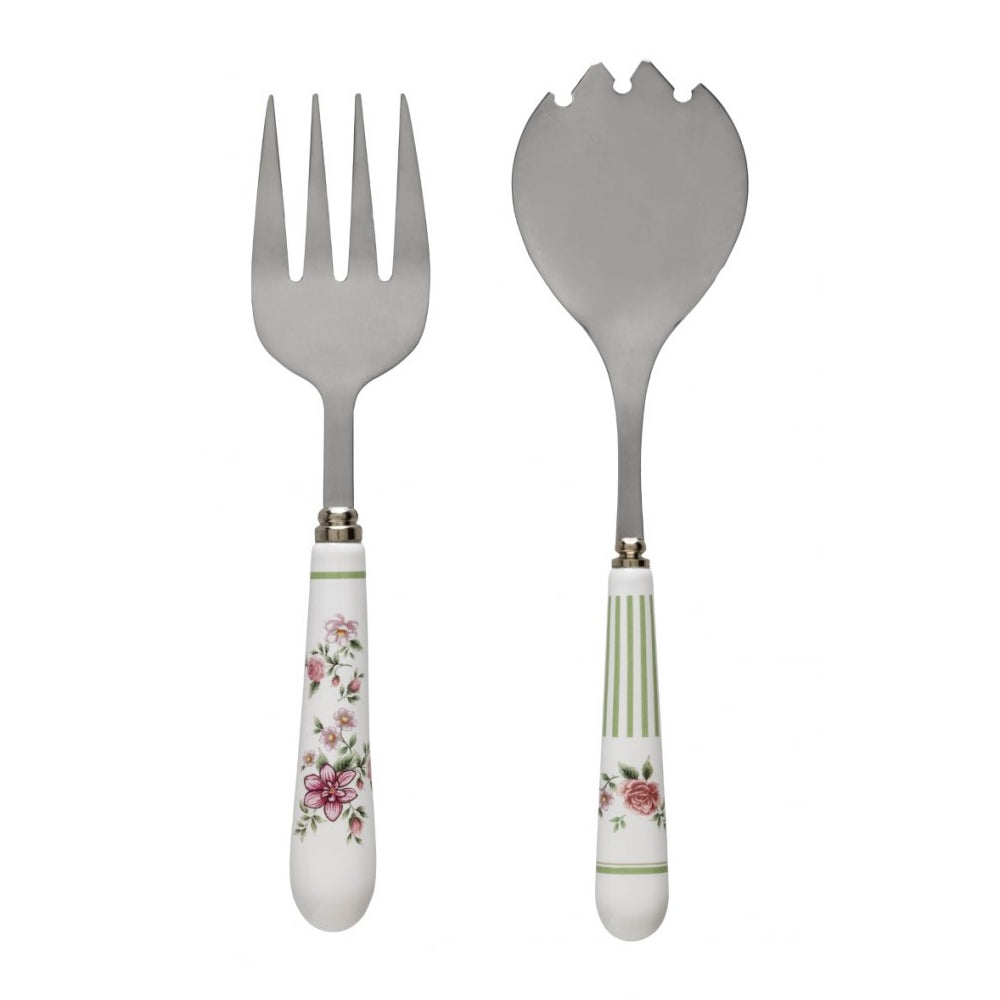 BRANDANI Nonna Rosa Set of 2 Serving Cutlery 23cm Porcelain Handle