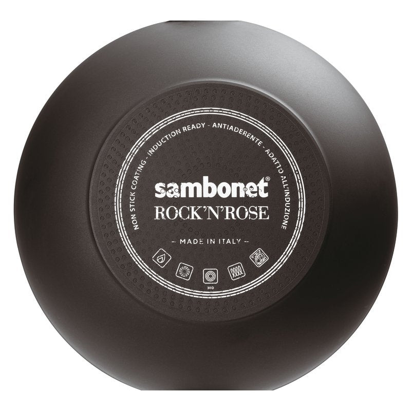 SAMBONET - Casseruola Alta con Manico Rock &amp; Rose Black 18cm